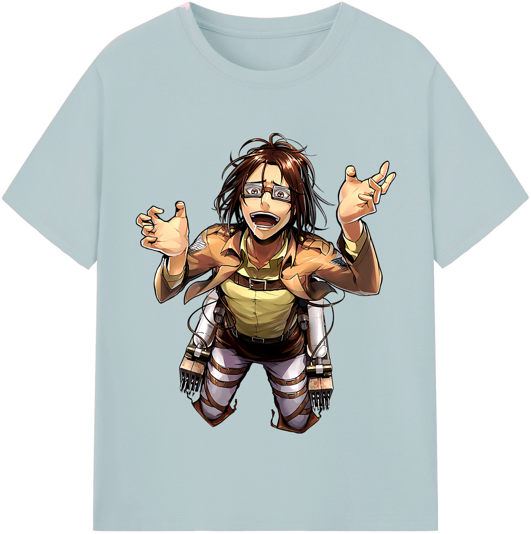 （画像用） 進撃の巨人 ハンジ·ゾエ Attack on Titan Hanji Zoe 綿100％半袖Tシャツ（フロントプリント）